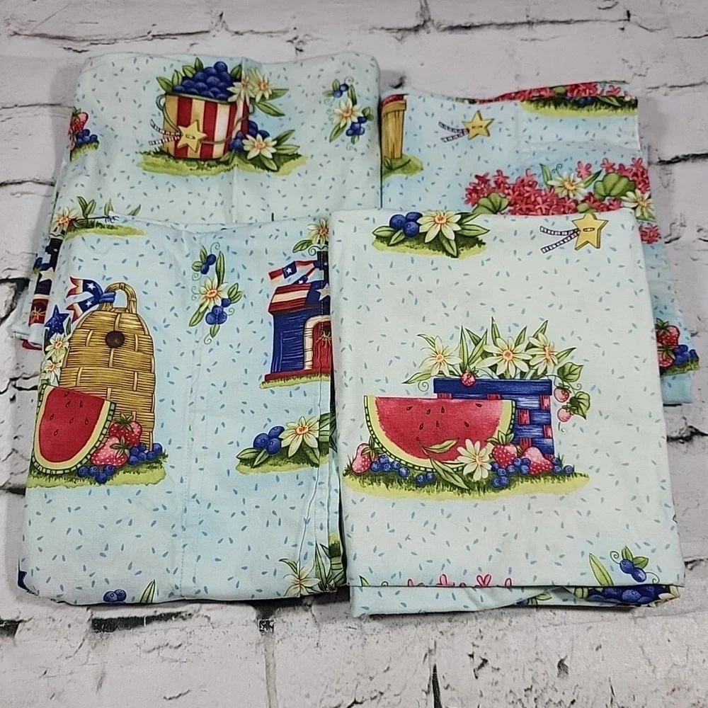 Summer Patriotic 4th‎ Of July Pillowcases Pillow Shams Handmade Lot Of 4 29